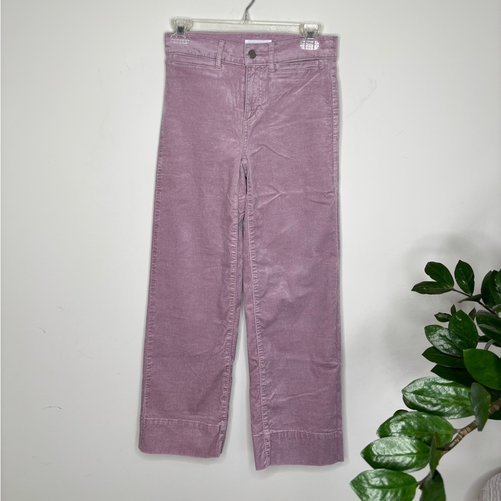 BN6 LOFT Lavender Velvet Wide Leg Jeans Women 00/24 Pastel